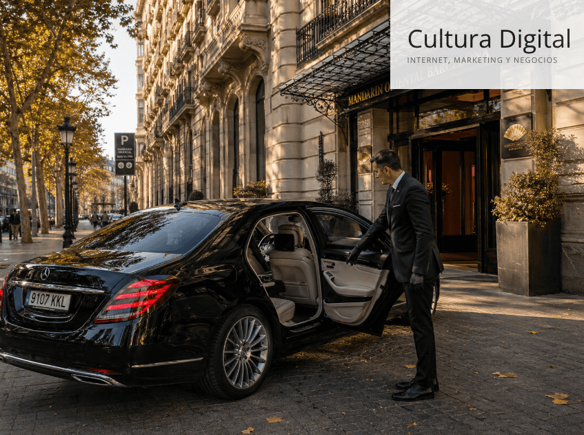 Chófer privado en Barcelona junto a un vehículo premium